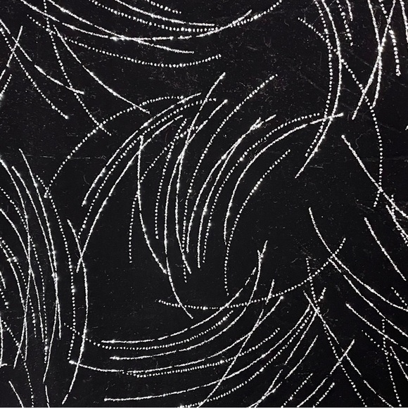 Briggs New York | Vtg Black Velvet Silver Sparkle Short Sleeve Top, 1X - Picture 2 of 7